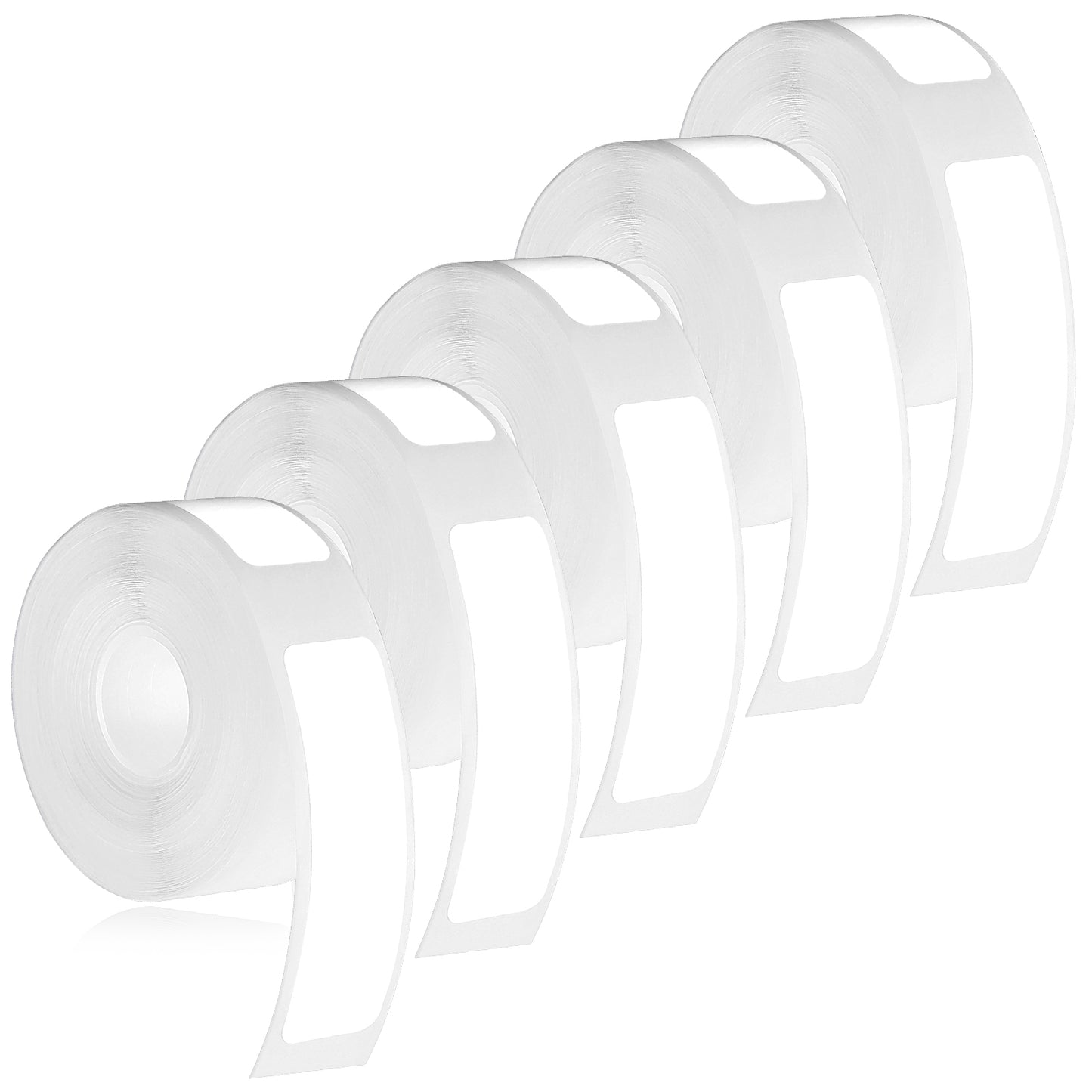 Nogeqi 800 Pcs D30 Label Tape, Thermal Printer Labels Paper for Phomemo D30/D32/D35/Q30/Q31/Q32/Q30s, 12 x 40 mm (0.47"x 1.57"), Print Master Labels Refill Self-Adhesive Sticker, 160/Roll, White