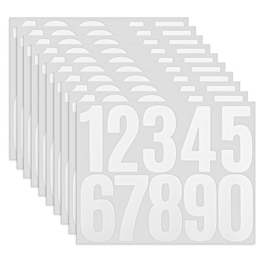 12 Sheets/120PCS Stick on Numbers, 3.15" Self Adhesive Number Stickers Waterproof Mailbox Numbers for Outside Door Bin Number Decals for Address on House, Home, Trash Can, Door, Sign (White)