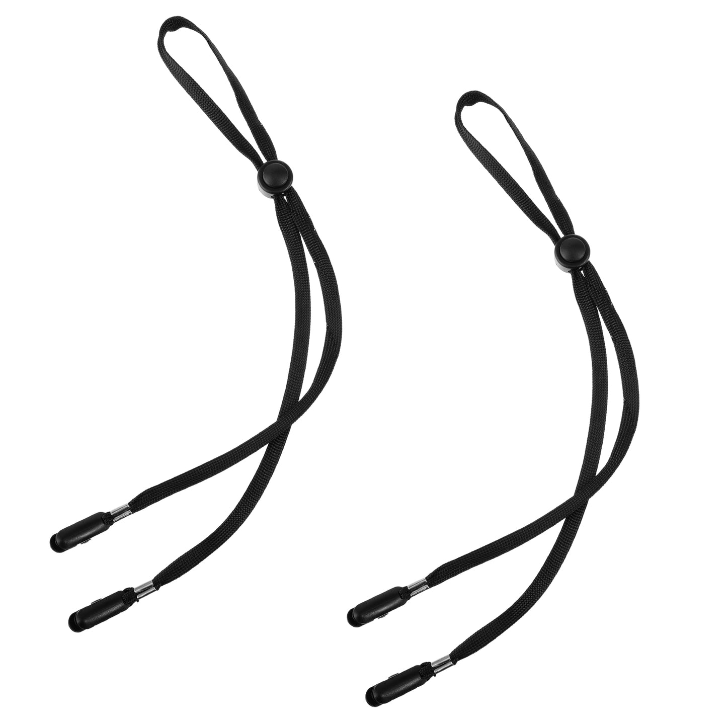Xindojuz 2 PCS Hat Clips for Wind, Elastic Windproof Hat Strap Clips for Wind Strap Hats Chin Straps, Adjustable Retainers with Strings Serve to Travel, Golfing, Fishing, Boating (39 cm, Black)