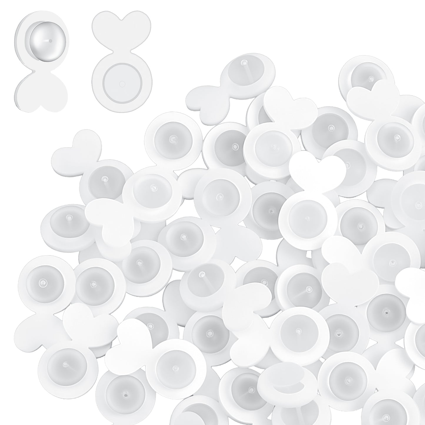 Shimmeroo 50 Pcs Earring Backs for Droopy Ears, Heavy Earring Lifters for Reducing Ear Burden & Support - Clear Soft Silicone