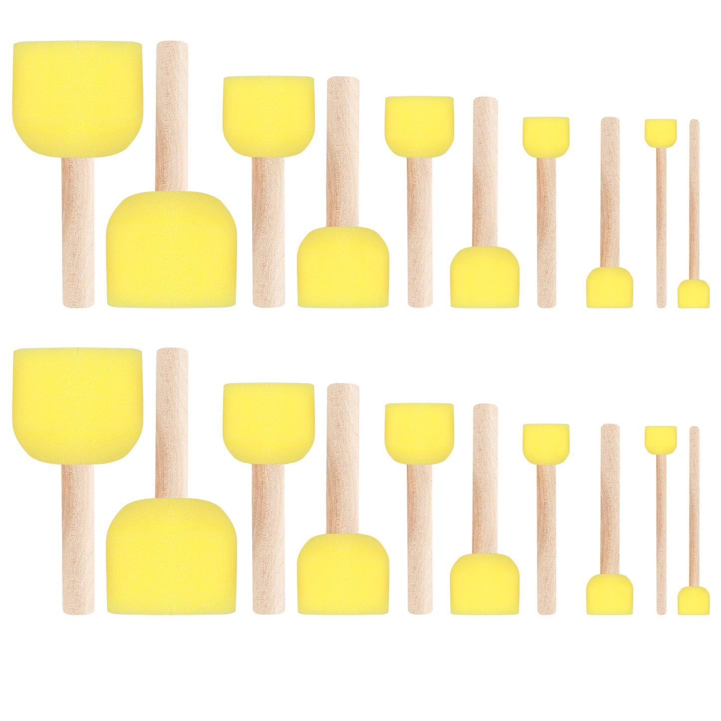 20 Pcs Foam Brush, Sponge Brush Round Stencil Brushes for Crafts, Painting Round Sponges Set, Washable Foam Paint Brushes for Arts and Crafts DIY Painting Kids, 5 Sizes