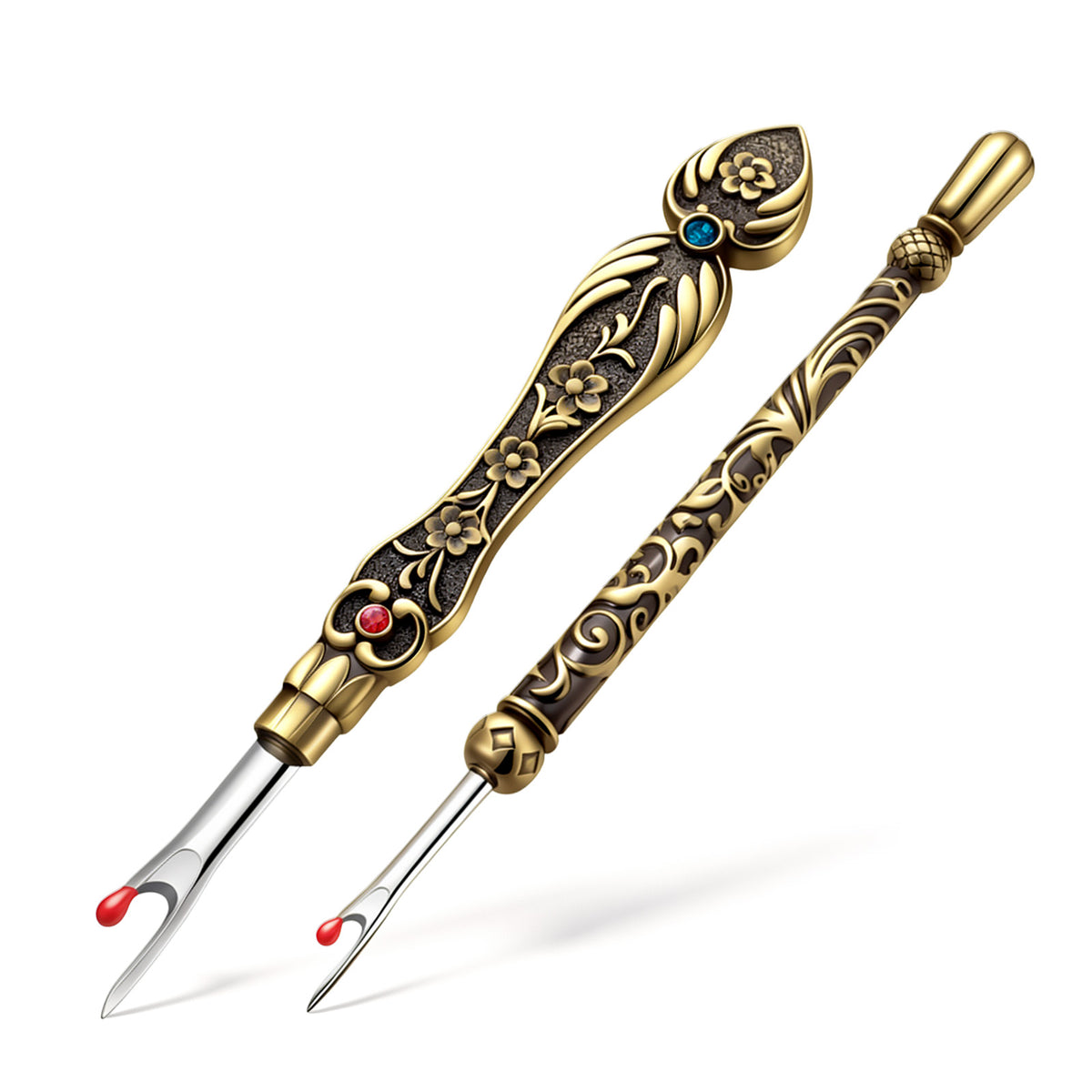 Chsoejuf 2PCS Vintage Seam Ripper Stitch Remover Tool for Sewing and Thread
