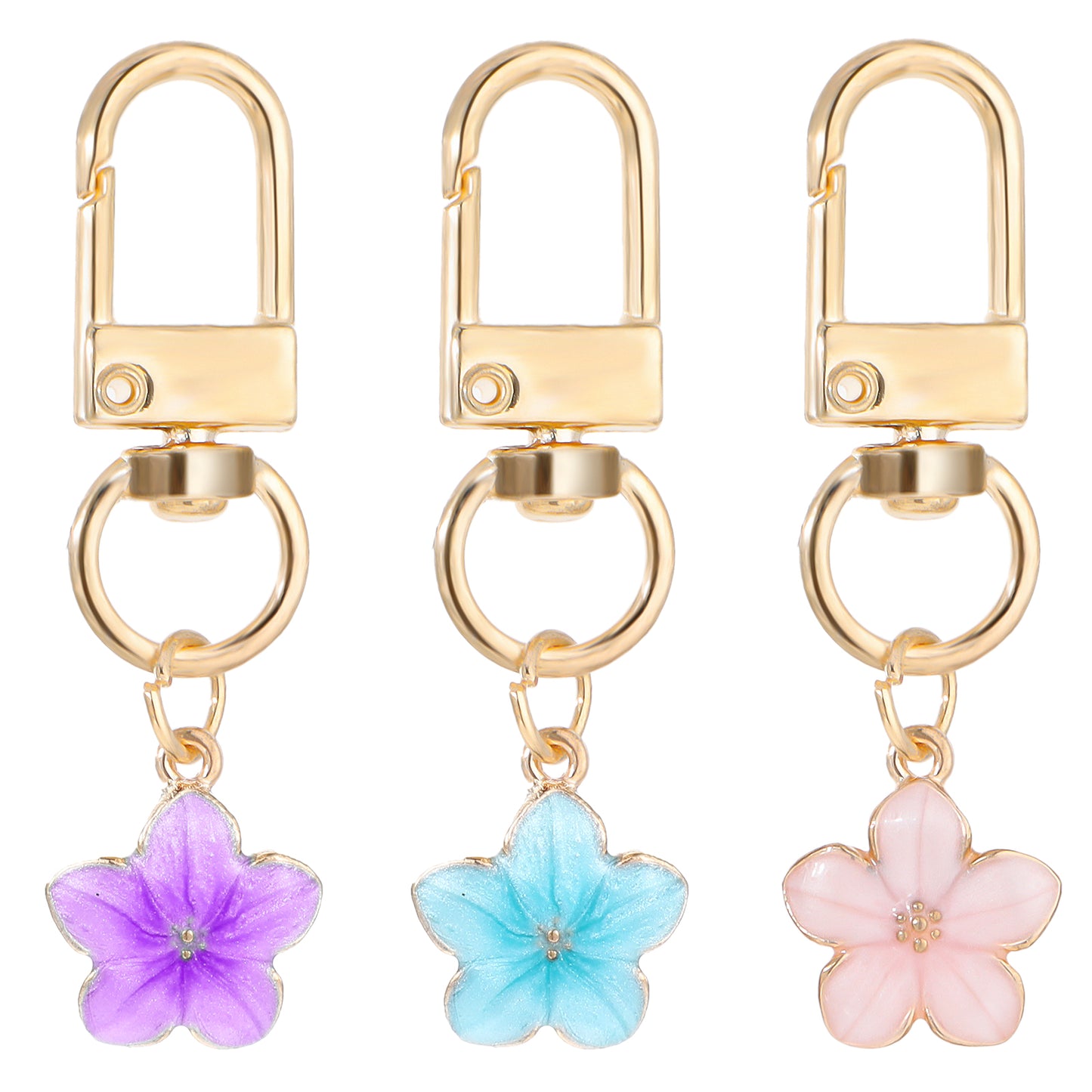 Mabor 3 Pcs Cute Flower keychains for Women Aesthetic Keychain Charms, Bag ? Purse Charms for Handbags Backpacks Accessories Bag Accessories Gifts for Women