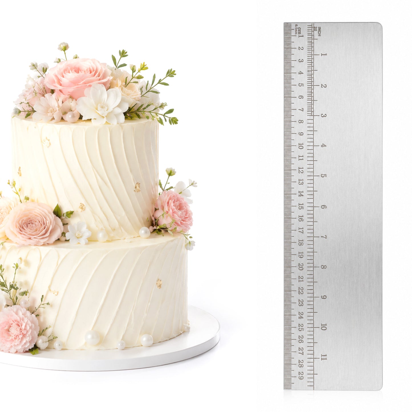11.81 Inches Stainless Steel Cake Scraper Smoother Smooth Edge Cake Comb
