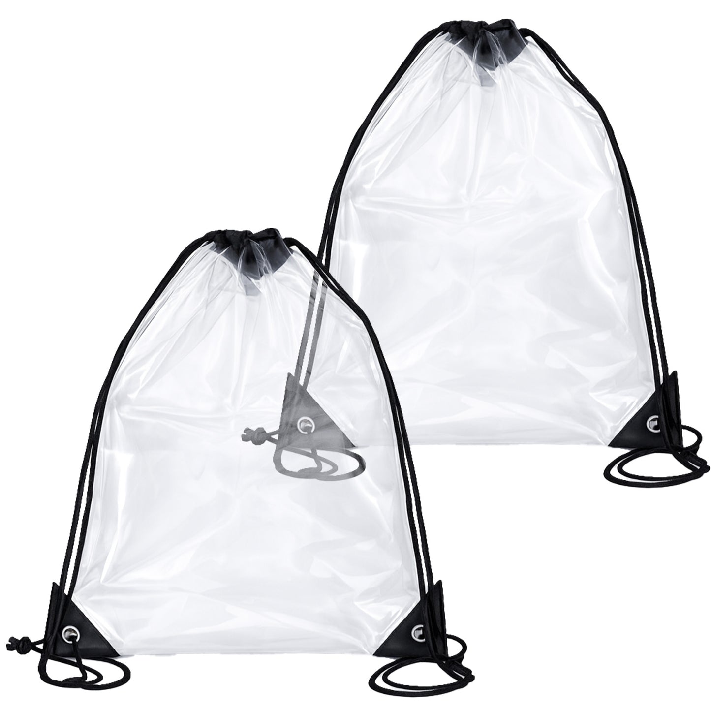 Sorcristy Clear Drawstring Bag 2 Pcs Waterproof Bags for Stadium Events