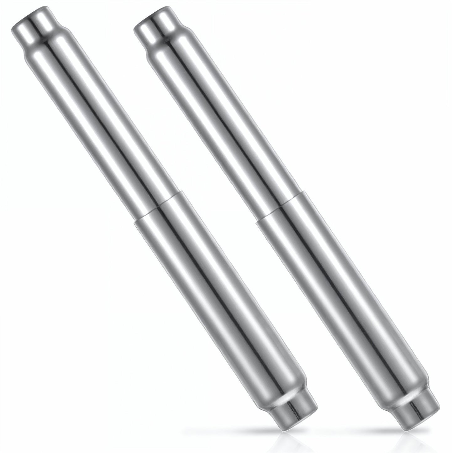 2PCS Toilet Paper Spring Rod Stainless Steel Toilets Paper Roller Extender, Universal Spring Loaded Insert Toilet Papers Roll Holder Replacement for Bathroom(Silver)