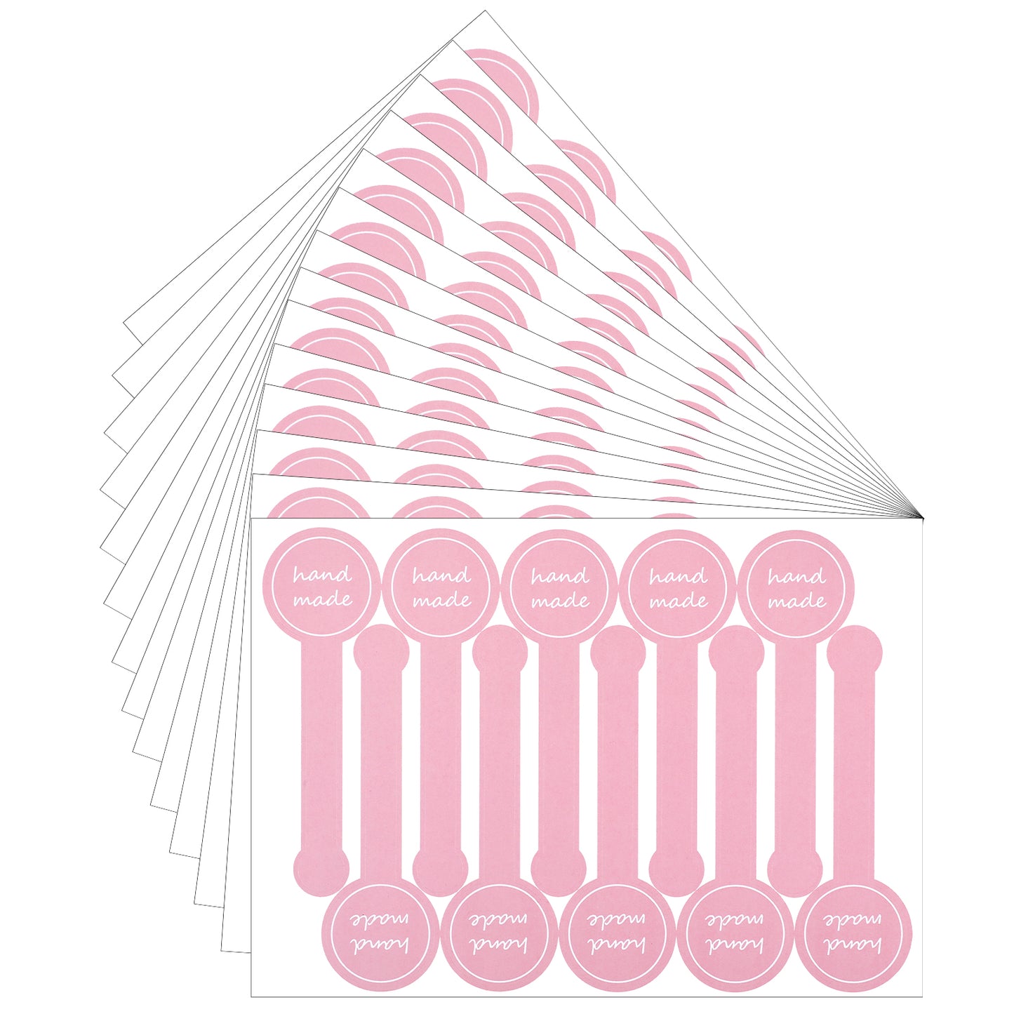 300Pcs Food Labels Stickers, Ymapinc Pink Handmade Baking Stickers Labels for Containers, Dessert Seal Sticker for Cottage Bakery Packaging Supplies
