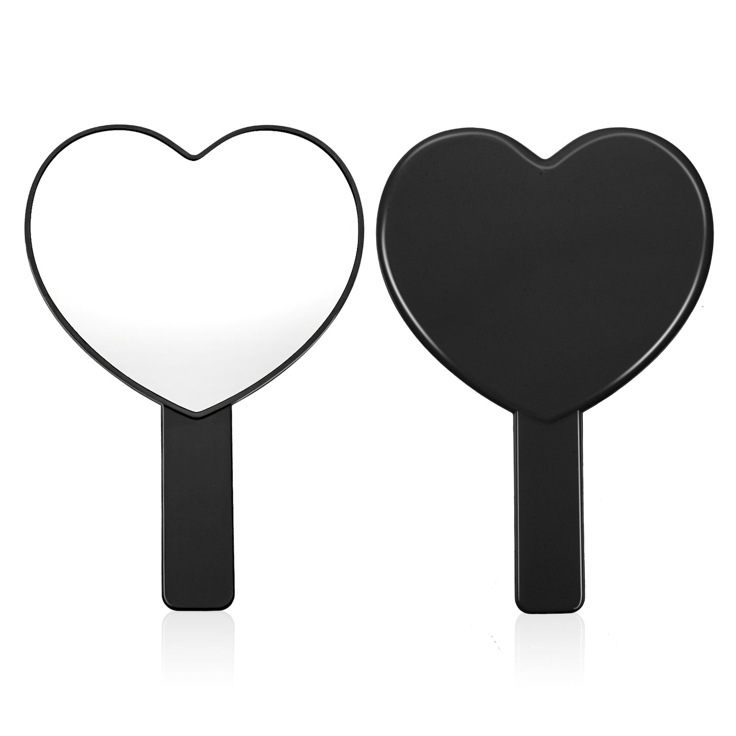 Shimmeroo Heart Shaped Handheld Mirror,Small Hand Held Mirrors with Handle Makeup Lash Mirrors Portable Travel Cosmetic Hand Mirror for Women(Black)