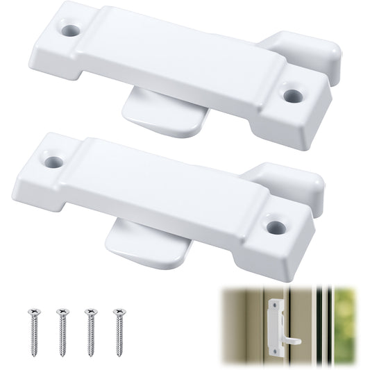 Window Sash Lock,Sliding Window Locks,Windows Latch Replacement,2-1/4'' Mounting Hole Centers Sash Lock with Screws,Plastic Replace Broken Locks for Vertical Sliding Double Hung Windows