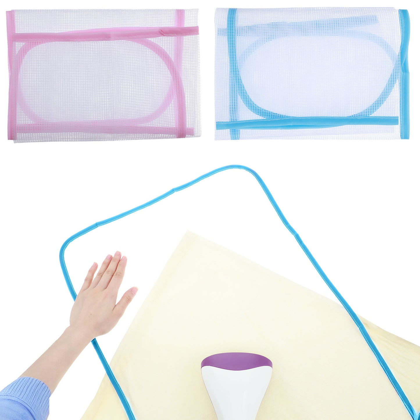 2 Pcs Pressing Cloth For Ironing Mat Ironing Cloth To Protect Clothes Scorch Saving Mesh Board Cover Pad High Temp Protective Pressing Pads Iron Insulation Net Fabric For Protect Fabrics(blue, purple)