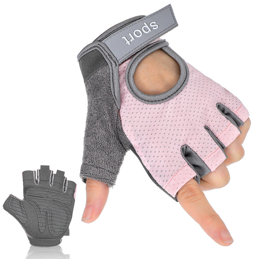 Xinjoduz 1 Pair Womens Weightlifting Gloves Fitness Gloves Women Female Workout Glove Full Palm Protection Breathable Exercise Glove for Gym Exercise Cycling Pull U.S Climbing Rowing (Pink)