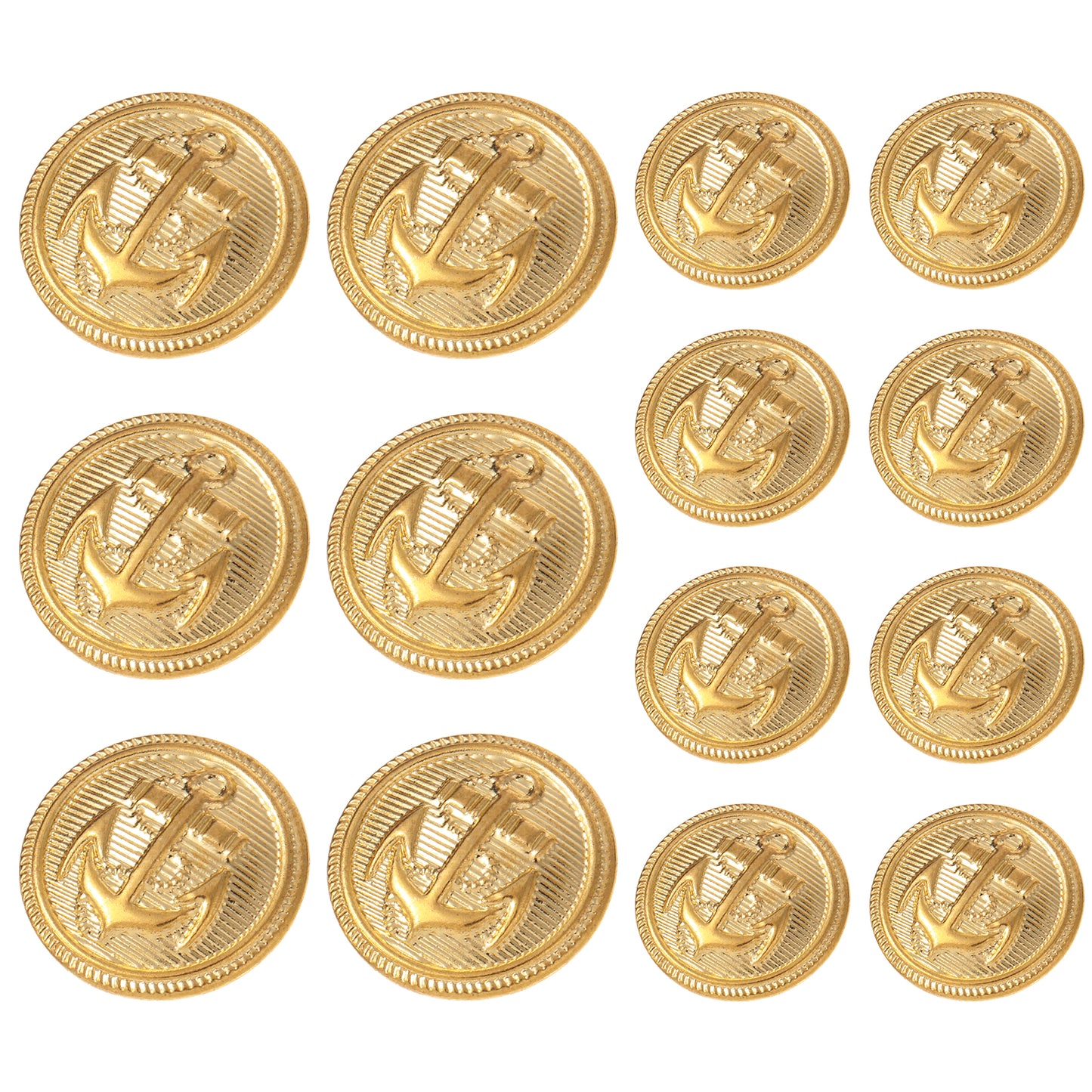 Gold Buttons, Ymapinc 14pcs Metal Gold Blazer Buttons Set 18mm 23mm Gold Buttons for Blazer Suit Coat Uniform Jacket Gold Blazer Buttons for Men Suits Buttons
