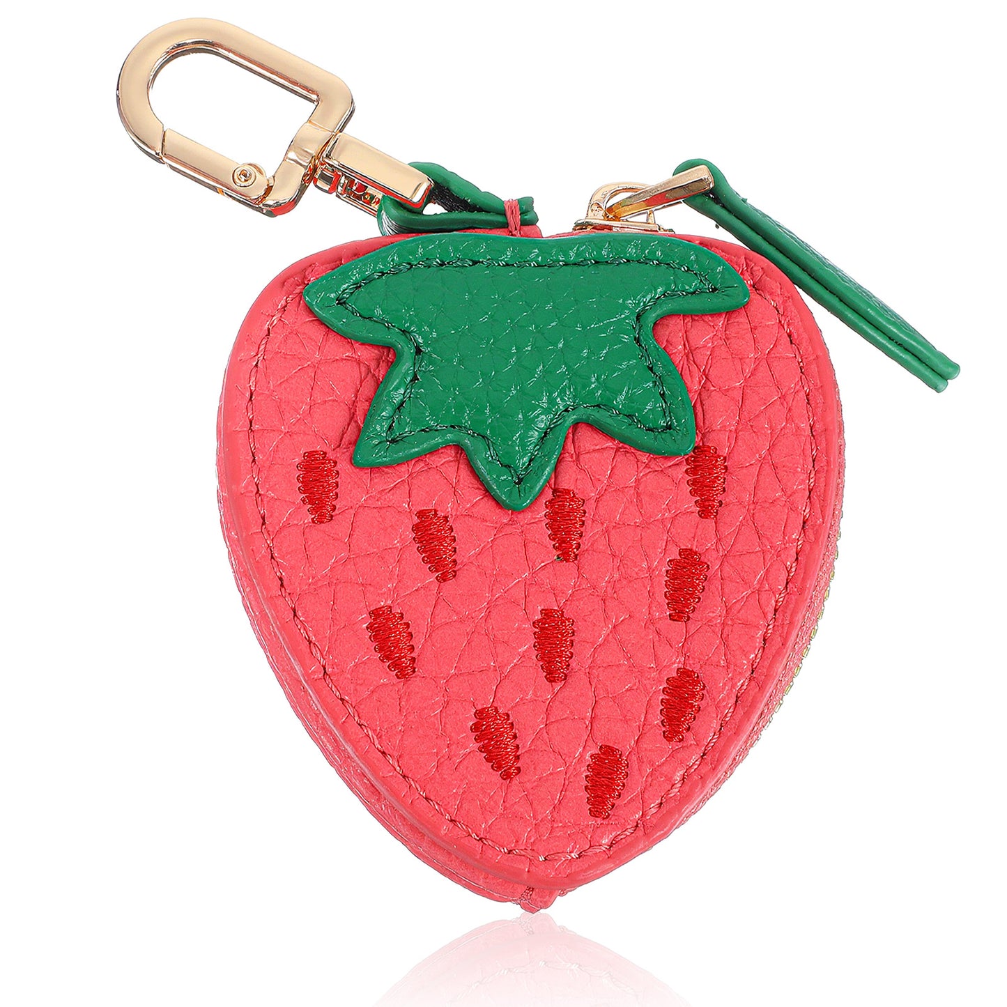 Strawberry Fruit Bag Charm Purse - Cute Keychain Mini Pouch, Mini Y2K Leather Fruit Peach, Leather Fruits Peach Coin Purse Keychain for Handbags, Perfect Strawberry Wallet Gifts for Women and Girls