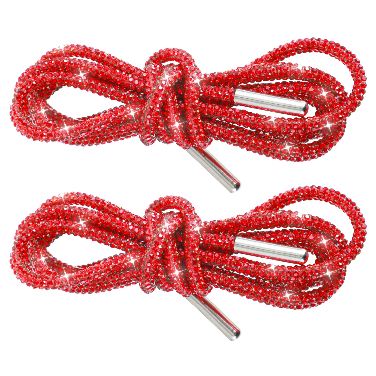 Ymapinc Rhinestone Shoe Laces - Glitter Bling Crystal Drawstrings for Sneakers, Hoodies, Pants (2Pcs, Red)