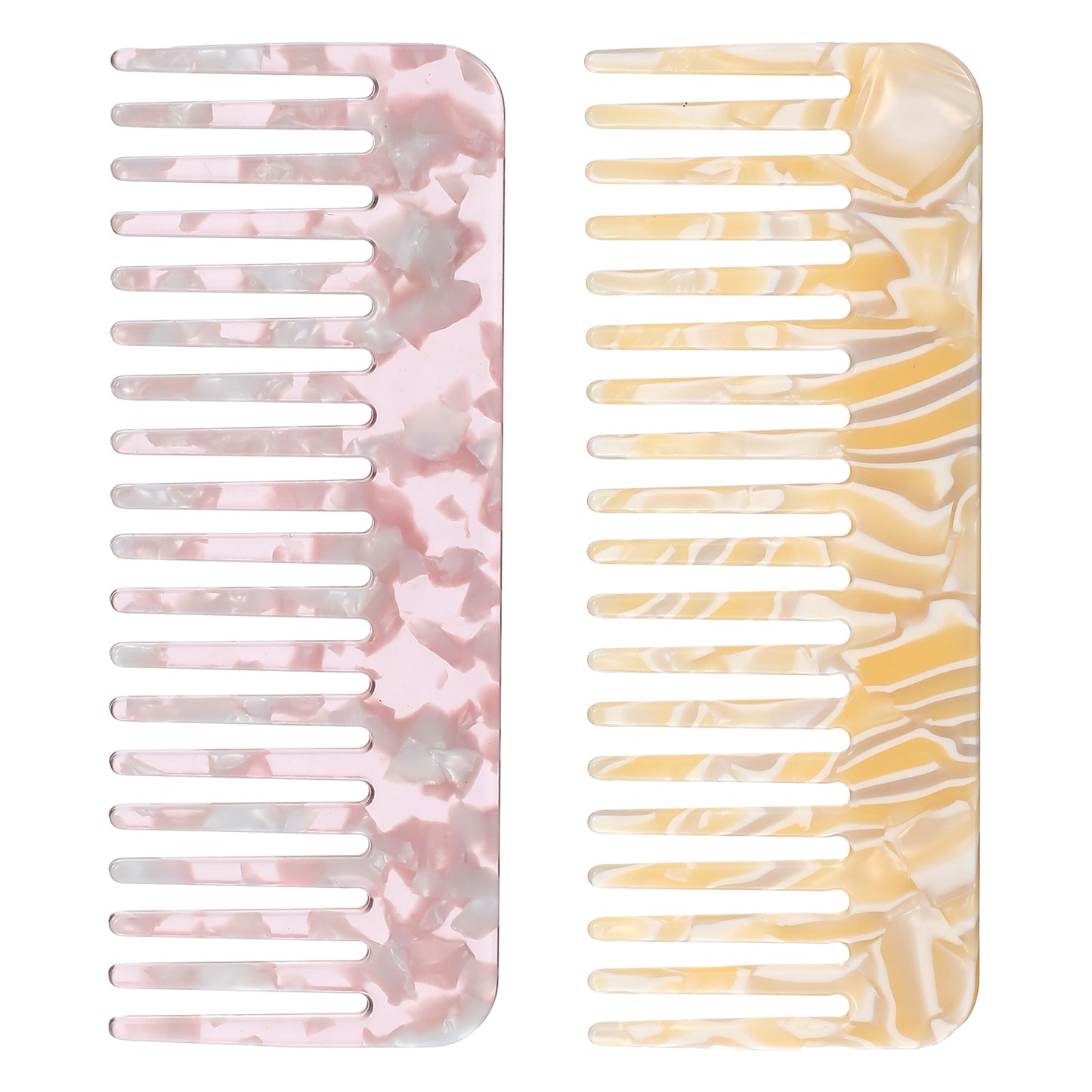 Mabor 2Pcs Wide Tooth Comb 4.65in Detangling Comb Cellulose Large Detangler Combs for Women Thick Curly Wavy Wet Dry Hair