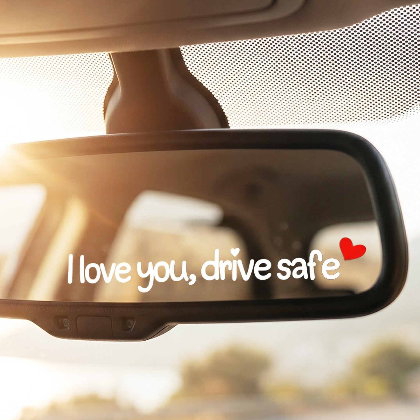 3Pcs I Love You Drive Safe Sticker Car Stickers for Women Rearview Mirror Decal Rear View Mirror Sticker Valentines Day Gifts for Him (Heart)