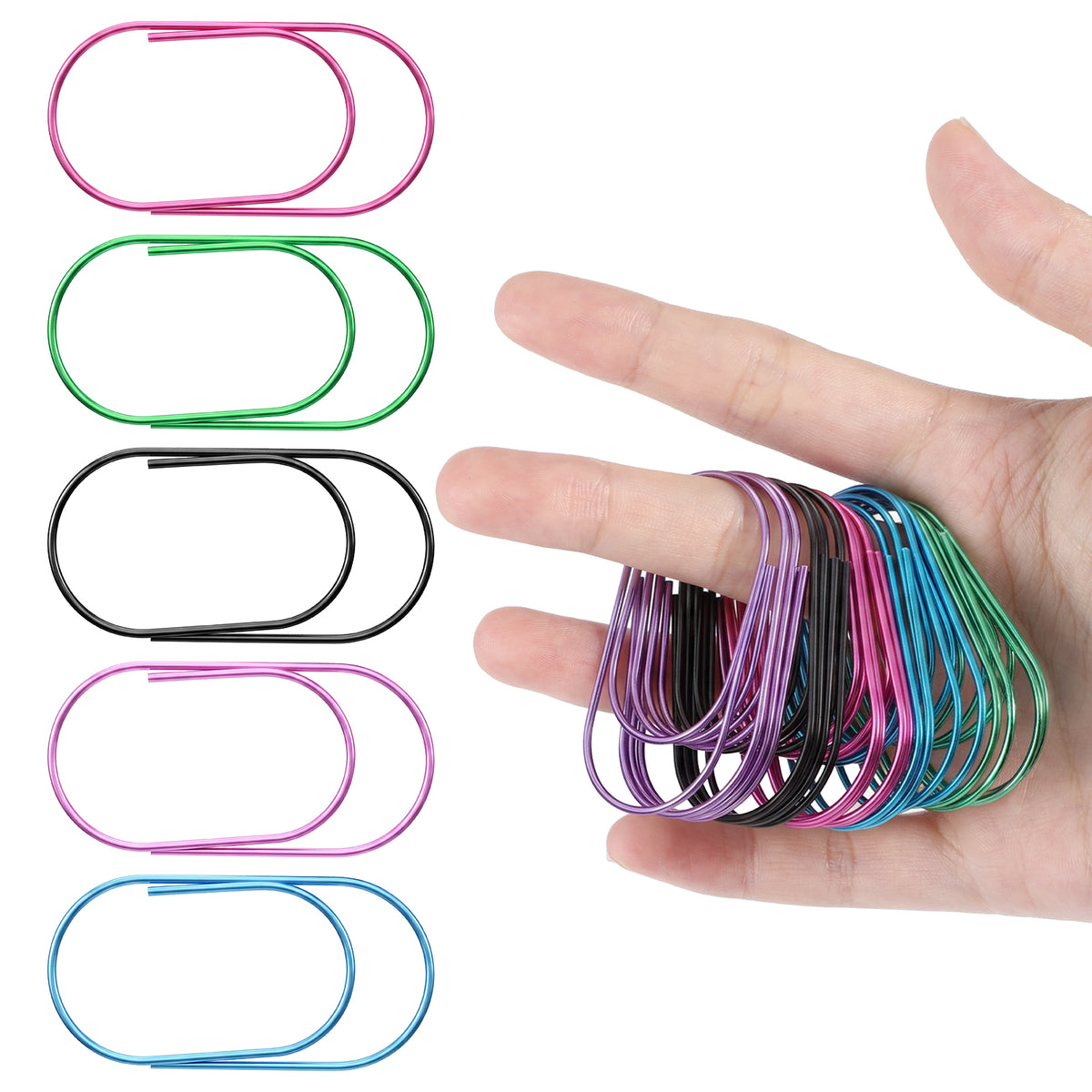 Chsoejuf 50 PCS Big Paper Clips 2 Inch Decorative Planner Clip