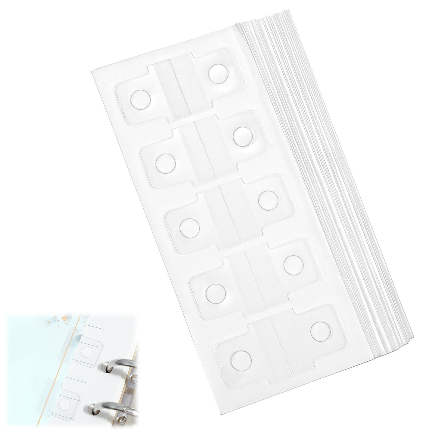 300 Pcs Clear Binder Sheet Converter Stickers Change No Punched Page to Loose-Leaf Binder Refill Insert Hole Reinforcement Stickers Self-Adhesive for DIY Planner Scrapbooking Paper Photos Postcards