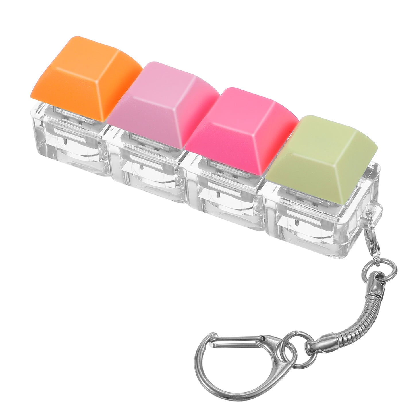 Mabor Keyboard Fidget Clicker Keyboard Fidget Keychain of 4 Colors Decompression Button Keychain Stress Relief Gifts for Adult to Relief Stress Pass Time