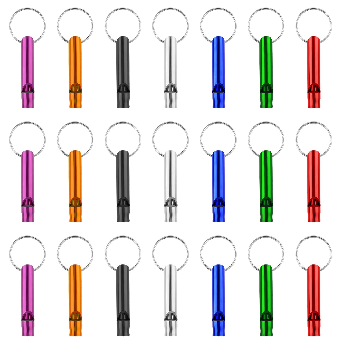 Mabor 21Pcs Aluminium Safety Whistle Keychain Emergency Whistle Survival for Camping Hiking Loud Whistles Emergency for Women Defense Outdoor Sports Boating Hunting