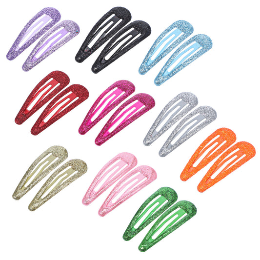 Xinjoduz 20 PCS Hair Snap Clips, Metal Snap Hair Clips Non-slip Hair Styling Accessories Colorful Glitter Barrettes for Girls Toddlers Baby Women(10 Assorted Color 2 Inch)