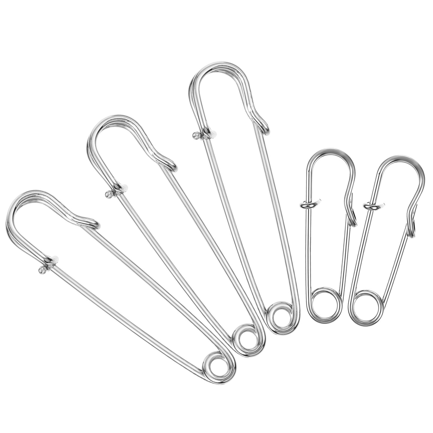 Mabor 30Pcs Safety Pins Large Metal Sewing Pins for Blankets Skirts Crafts Brooch Making Tone, Sliver