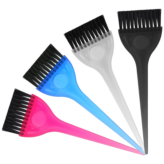 Xinjoduz 4 PCS Hair Dye Brush, Long Handle Soft Plastic Hair Coloring Kit Hair Color Applicator Brush Set Dye Brushes for Hair Salon Supplies Hair Bleach Tinting DIY Tool(4 Colors)