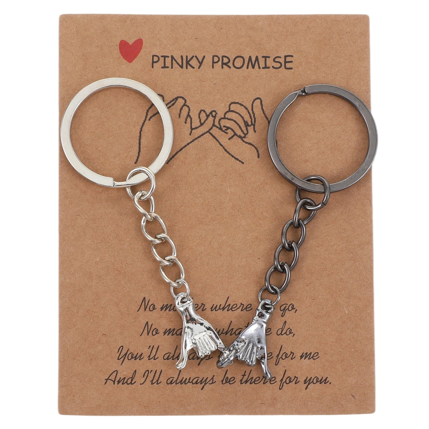Ouligay Matching Keychains for Couples, Pinky Promise Gift Matching Couples Keychain for Boyfriend Girlfriend Best Friend Couple Keychain for Valentines One Year Anniversary Christmas Birthday Gifts