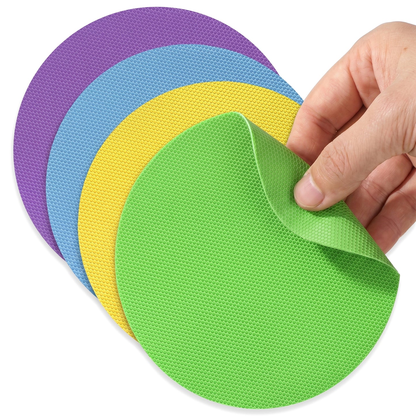 4pcs Jar Opener Gripper Pad, Non-Slip Rubber Jar Opener for Seniors, Heat Insulated Gripper Pad for Easy Opening, Multi-Function Bottle for Weak Hands