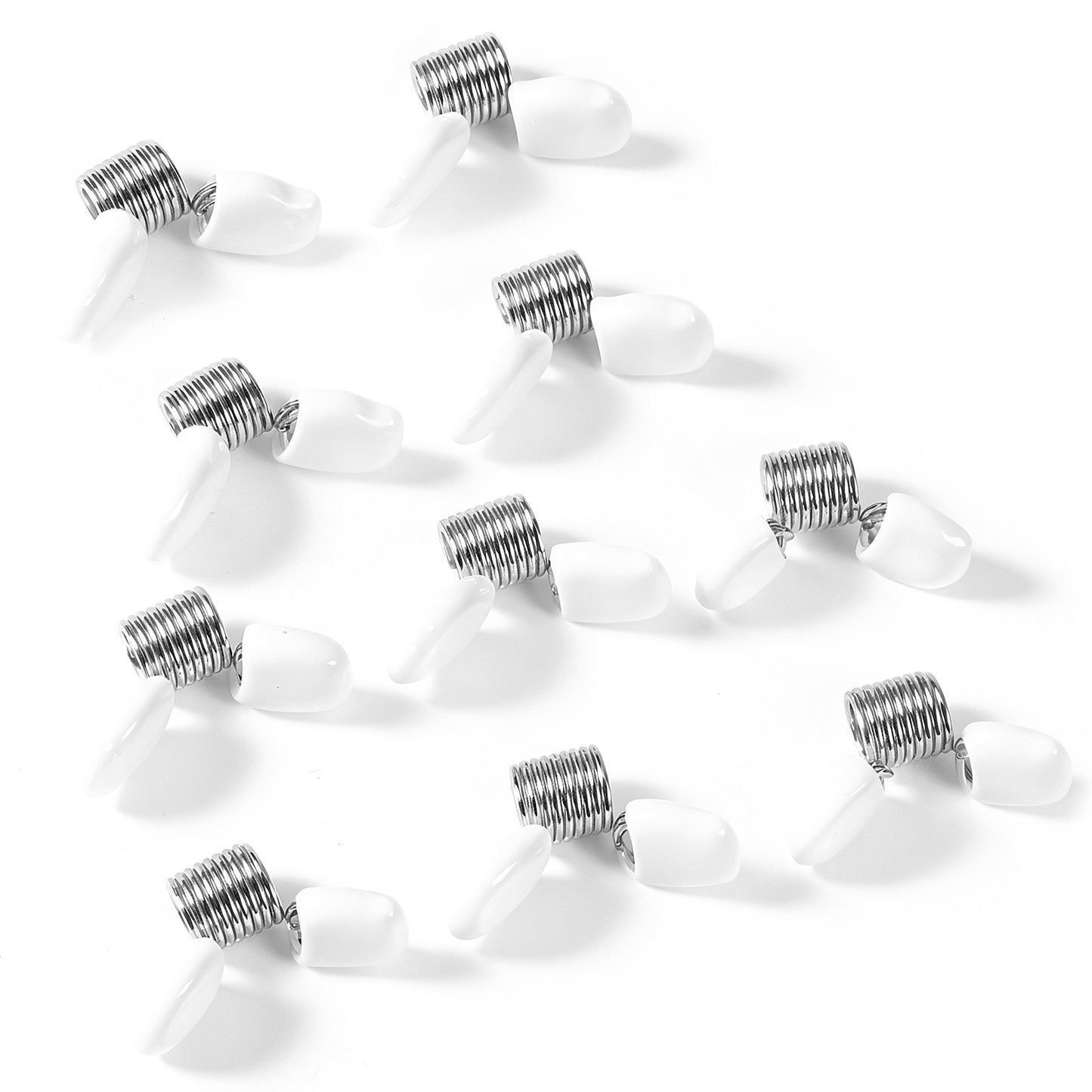 10 Pcs Bead Clamps for Jewelry Making Spring Bead Clamps with White Handles Kumihimo Beads Wire Ends to Prevent Beads from Falling Mini Clamp Clips for DIY Bracelets Necklaces 0.9×0.27 ×0.35 Inch