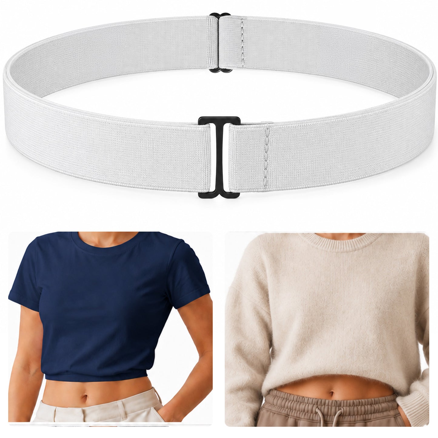 Ymapinc 1Pc Shirt Tuck Band Women, Invisible Adjustable Elastic Waistband