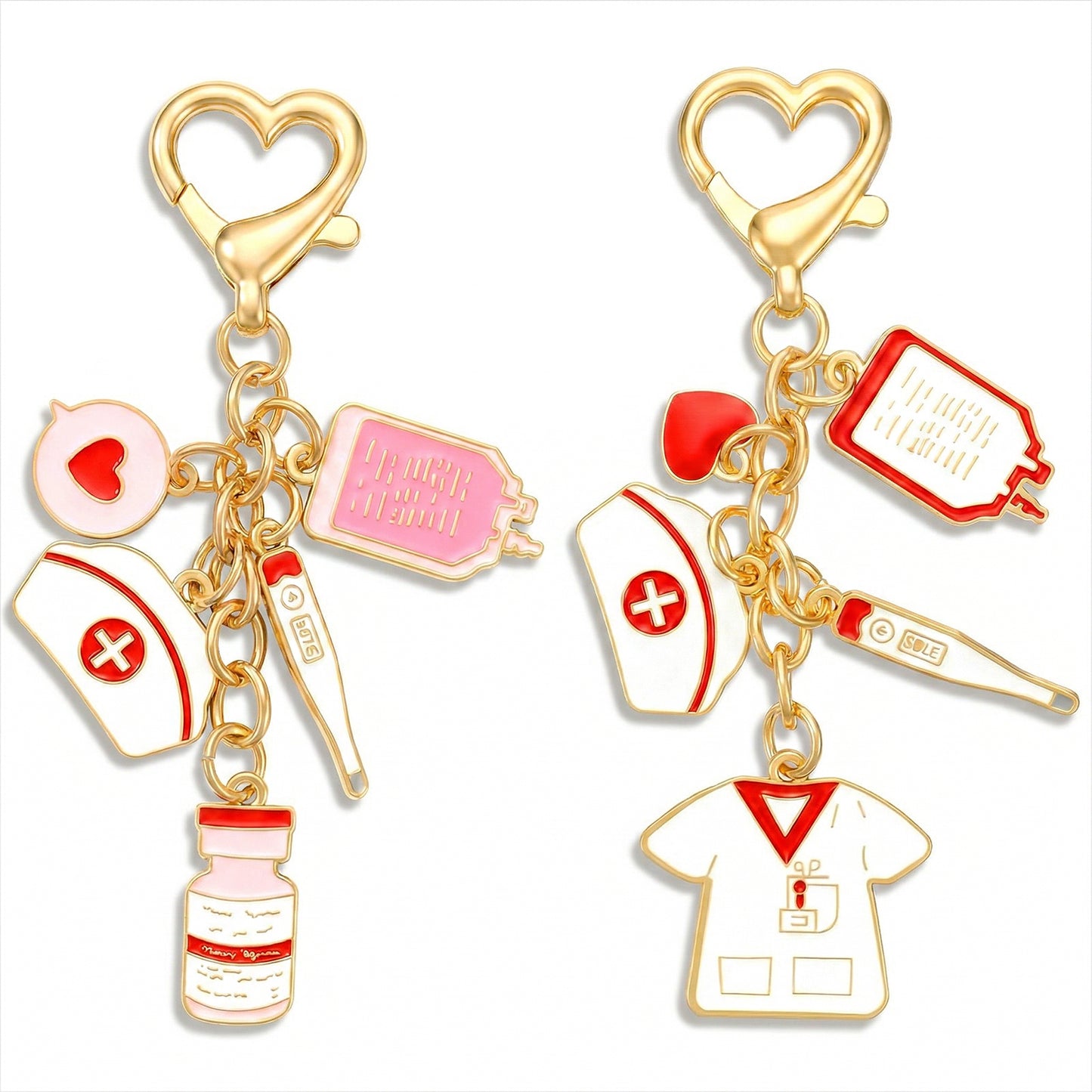 Ouligay 2pcs Nurse Keyring Gifts for Women, Nursing Gift School Nurses Student Graduation Future Medical Practitioner Registered Nurse Appreciation Female Nurses Day Week Gifts Accessories