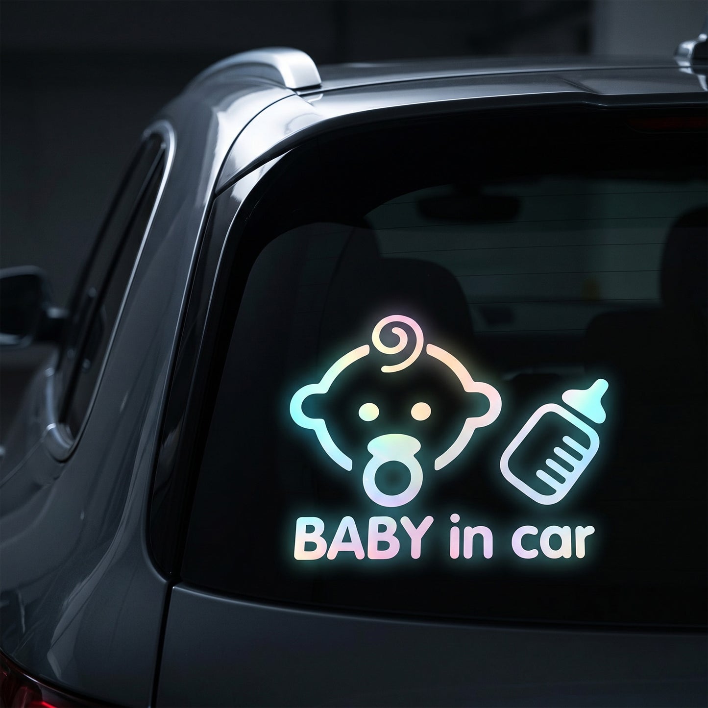 RAHHLIZS Baby On Board Signs Strong Adhesive Waterproof Safety Stickers Best Safety Sign Accessories for Cars Reflective Warning Sticker on Windows