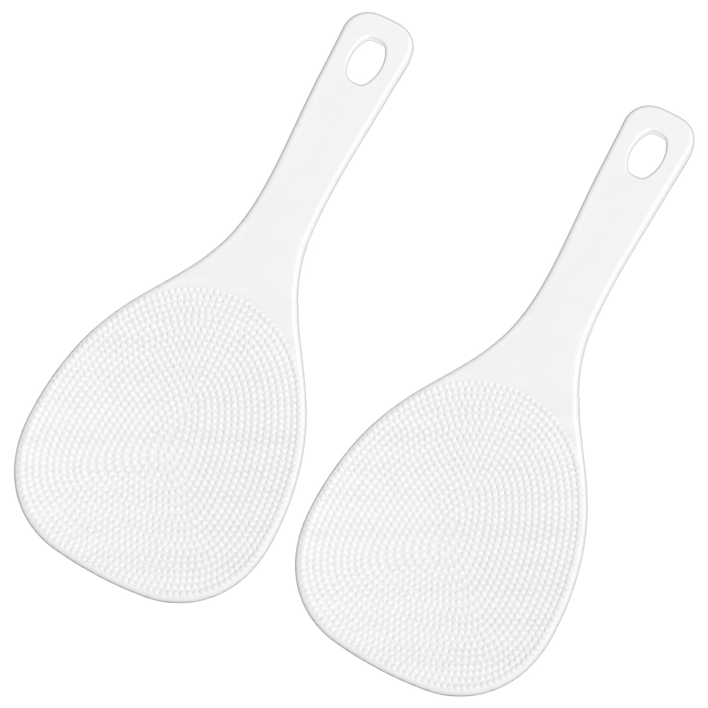 Mabor 2PCS Non-Stick Rice Paddle Spoons, White PP Rice Scooper & Spatula Set for Easy Serving