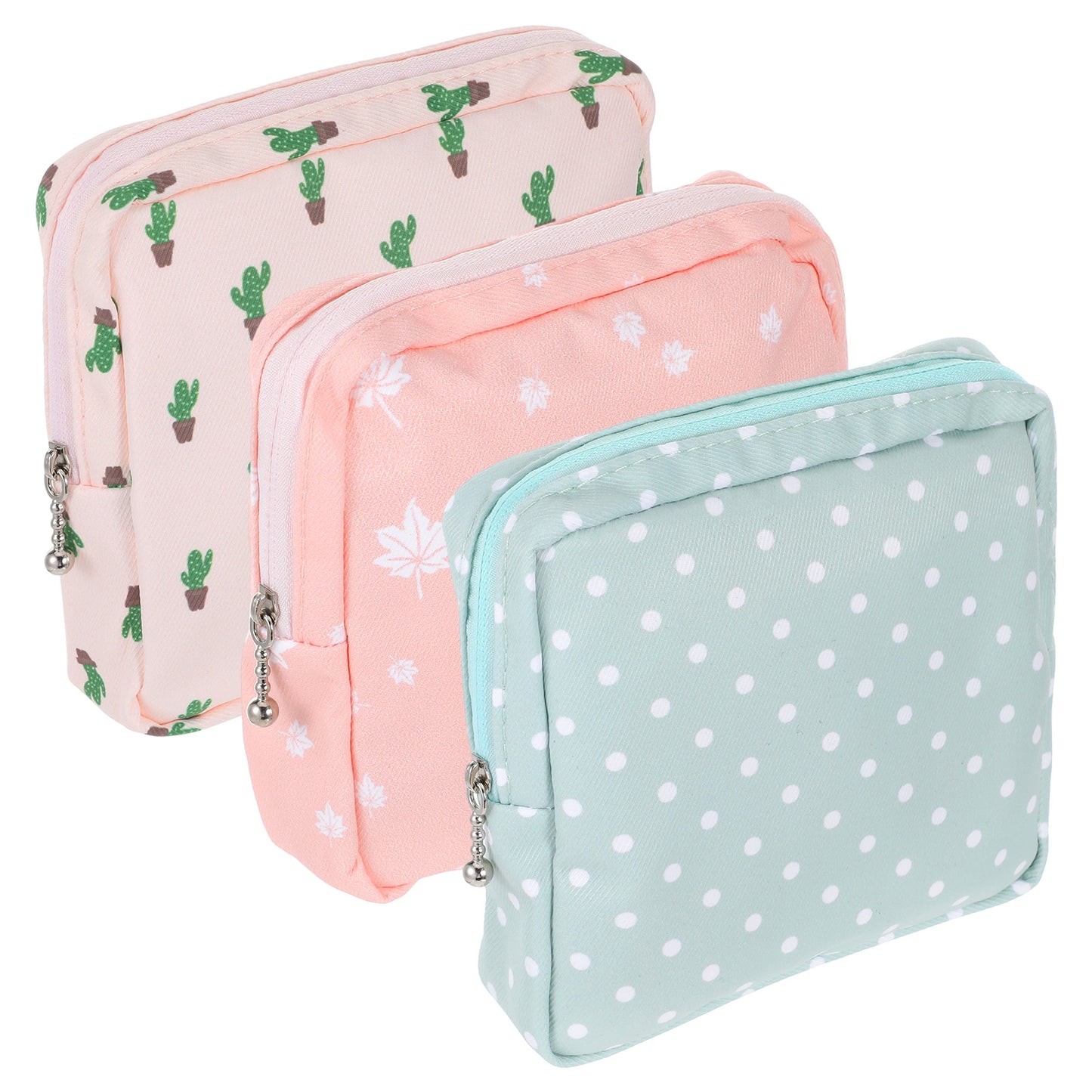 Nogeqi 3 Pcs Tampon Holder for Purse, Sanitary Napkin Storage Bag, Menstrual Period Pouch Portable Sanitary Pad Pouch with Zipper Reusable for Feminine