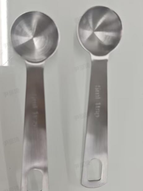 Ouligay Pack of 2 Stainless Steel Measuring Spoons, Stainless Steel Coffee Spoons, 5 ml Coffee Dosing Spoon with Long Handle, Spice Spoon, Small Measuring Spoon Made of Stainless Steel for Coffee,