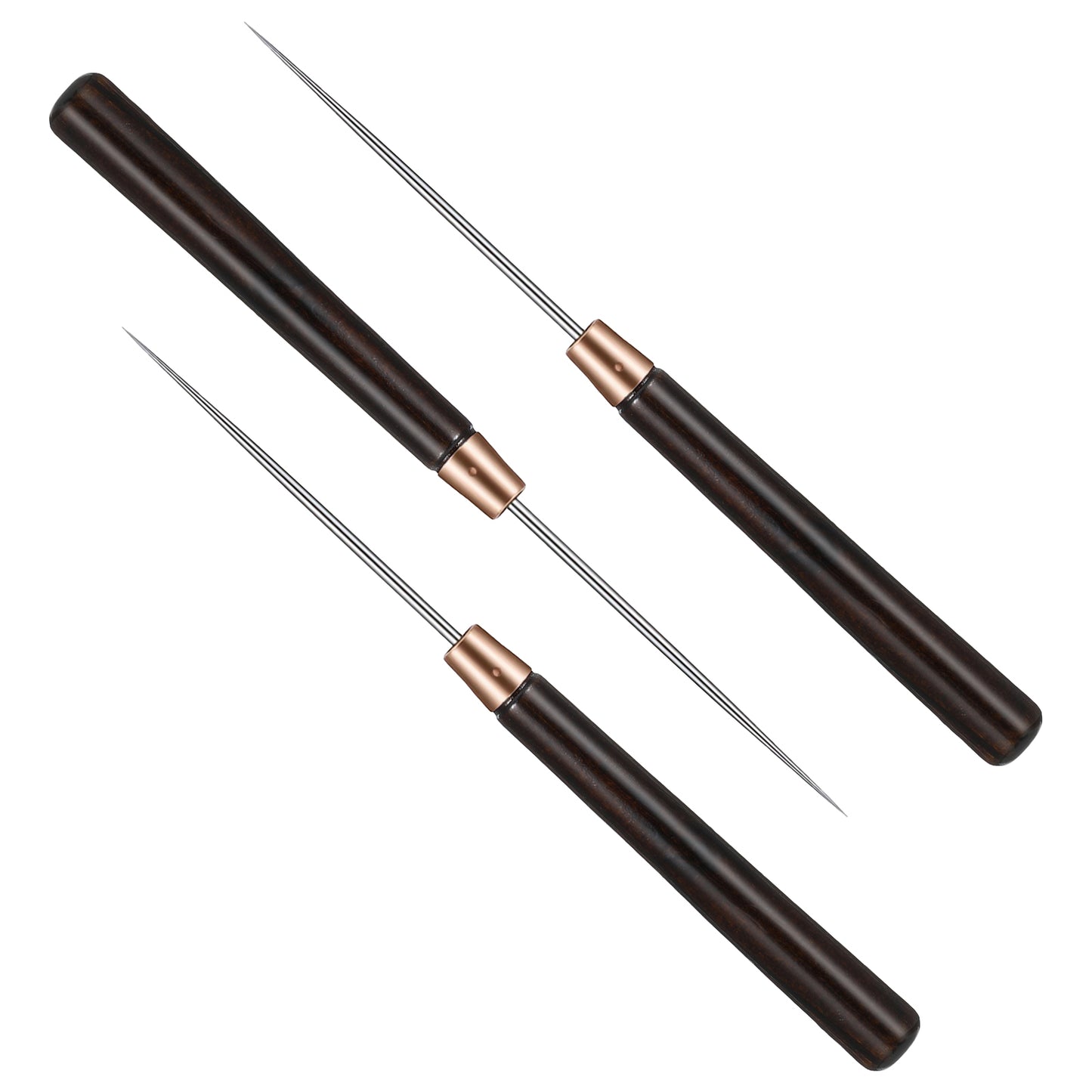 3 PCS Awl Tool Awl Punch Wooden Handle Leather Stitching Sewing Awls for Punching Scratch Book Binding Beading Tailors Cloth DIY Craft Repair (Reddish Brown)