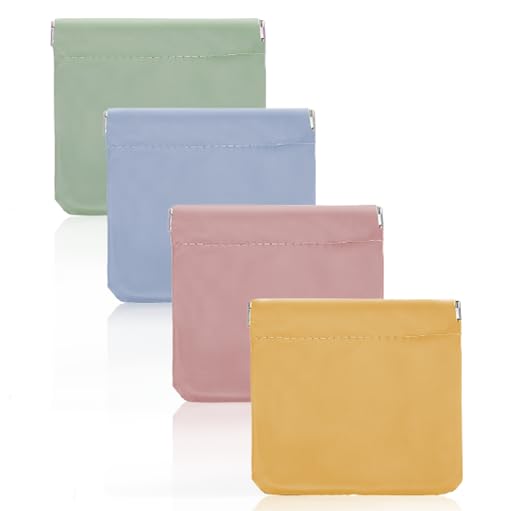 4PCS Mini Makeup Bag, Mini Pouch Small Leather Pouch Pocket Cosmetic Bag Small Cosmetic Pouch Waterproof Portable Mini Storage Bag for Purse, Small Makeup Bag for Women Girls Travel Storage Bag