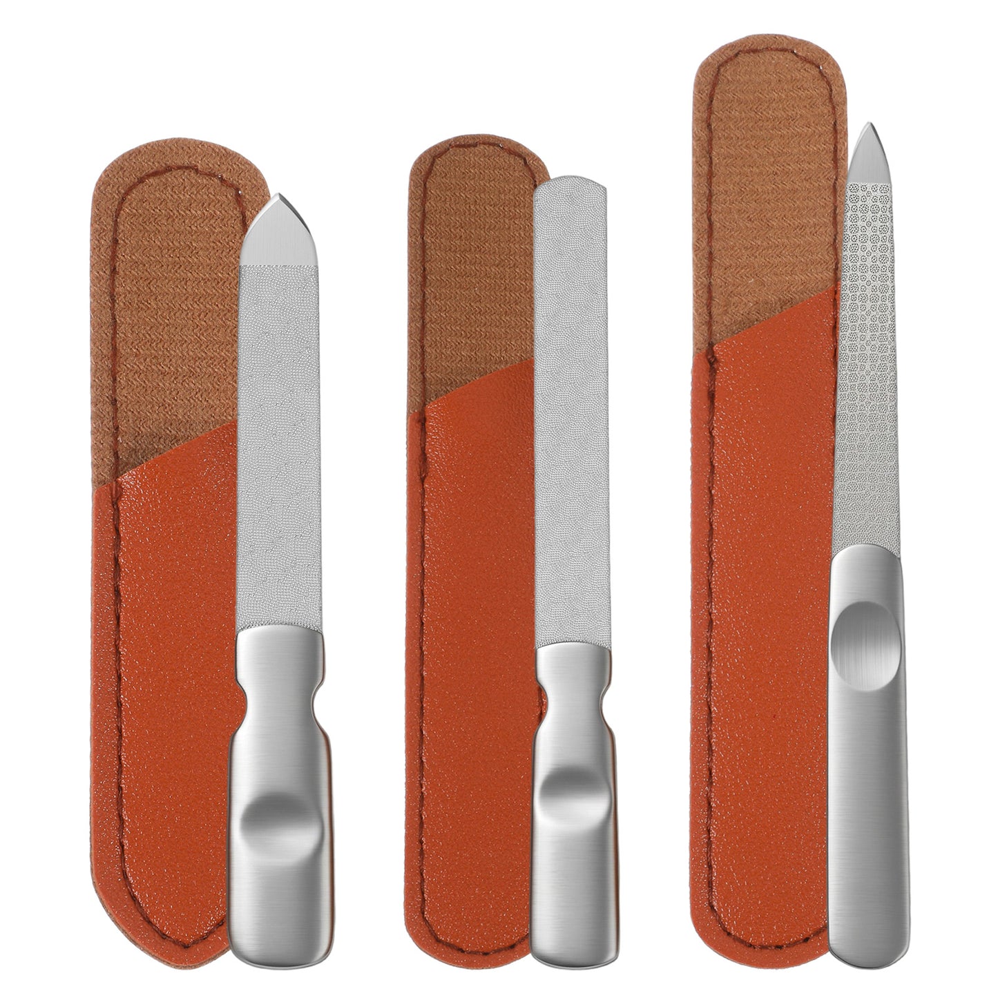3 Pcs Metal Nail Files Stainless Steel Fingernail File with Sharp Tip