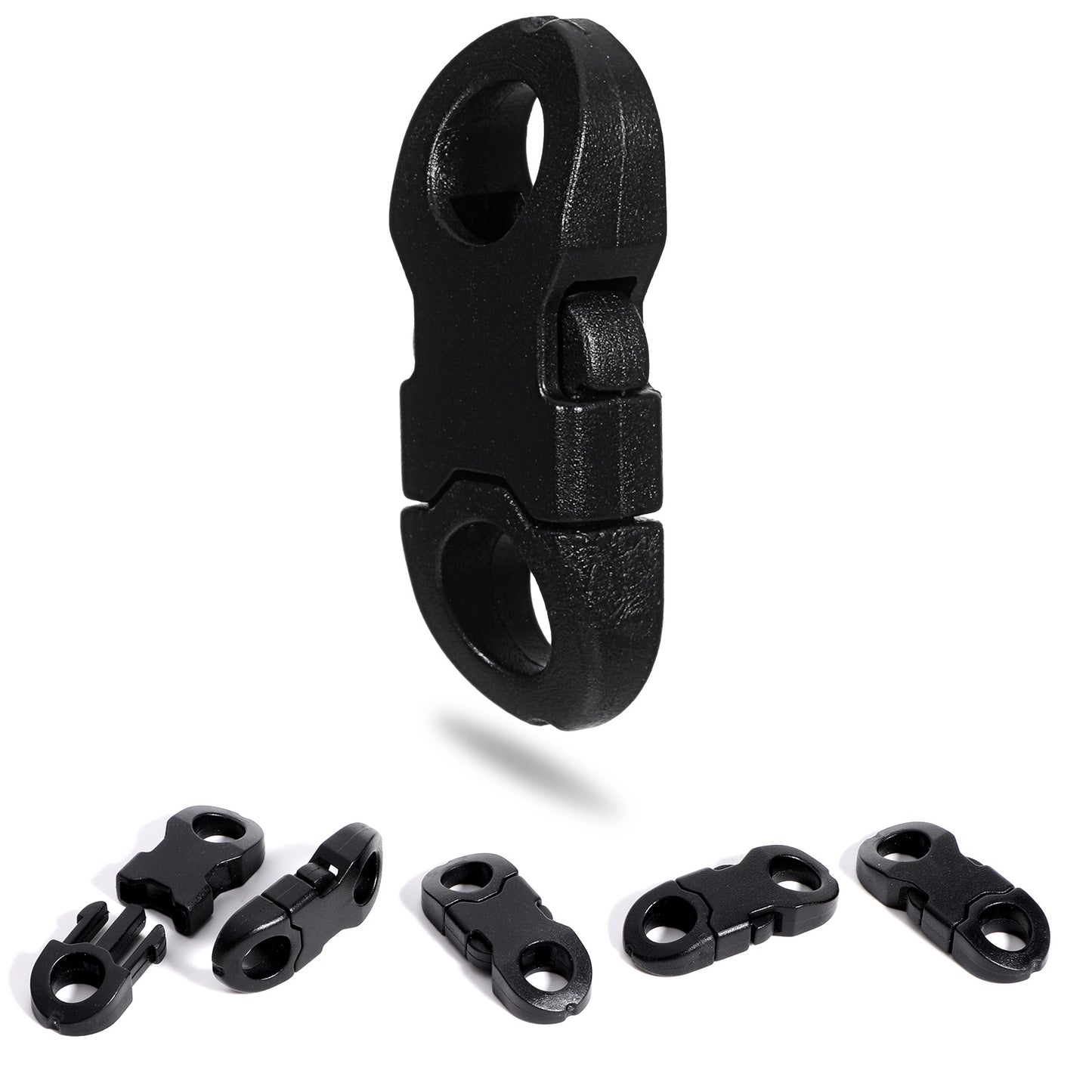 Ymapinc 25 Pack Black Mini Paracord Bracelet Buckles,Quick Release Side Release Plastic Buckles Suitable for Bracelet and Anklet Weaving, Lanyard Badge
