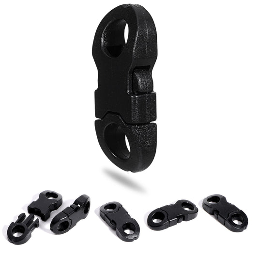 Ymapinc 25 Pack Black Mini Paracord Bracelet Buckles,Quick Release Side Release Plastic Buckles Suitable for Bracelet and Anklet Weaving, Lanyard Badge