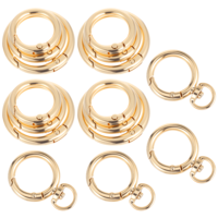 16PCS Gold Keychain Clip Keyring, Premium Round Carabiner Key Chain Clips and Key Rings, Decorative Metal Spring Clasps Connectors for Chains Extender, Doll Hooks, Pet Tag Clip DIY Handicrafts