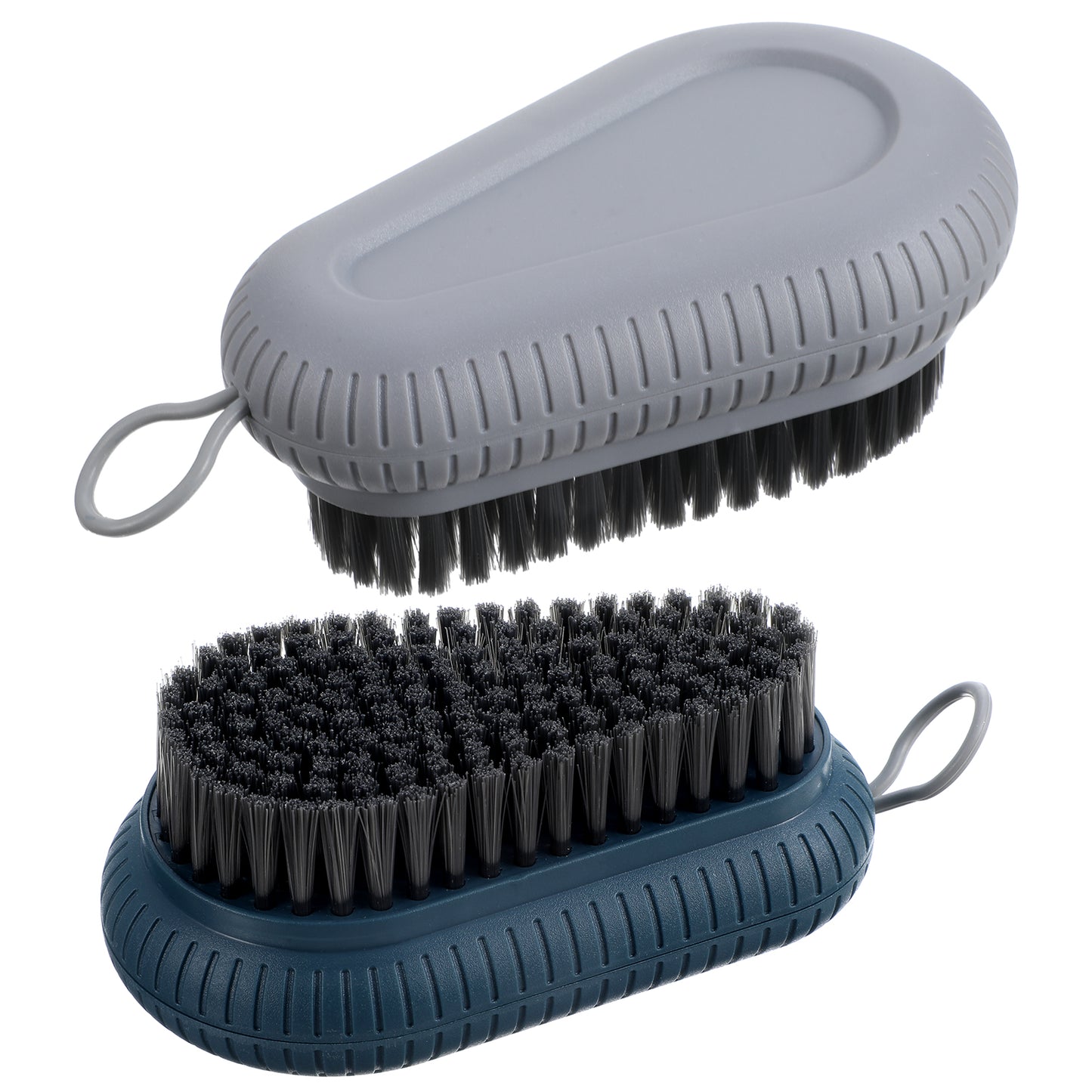2 Pack Nail Brushes for Cleaning Fingernails, Heavy Duty Hand Scrub Brush with Hanging Rope for Nails and Toes, Hand and Nail Cleaning Brush for Men Women (Blue, Grey)