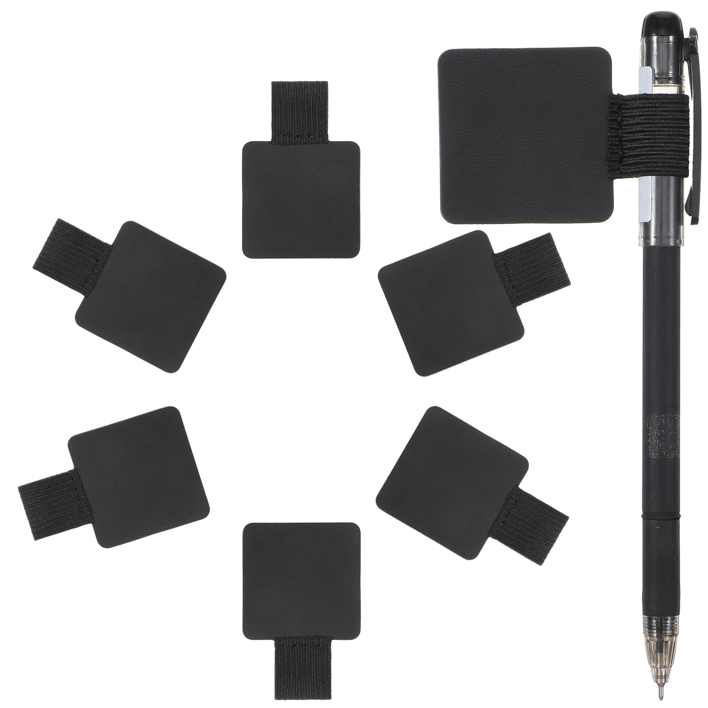 6 Pack Pen Holder for Notebook Self-Adhesive Pen Loop Holder for Journal Planner Adhesive Pens Loops Leather Black Pencil Holders with Elastic Loop for Calendars School Office Kids Teachers Traveler