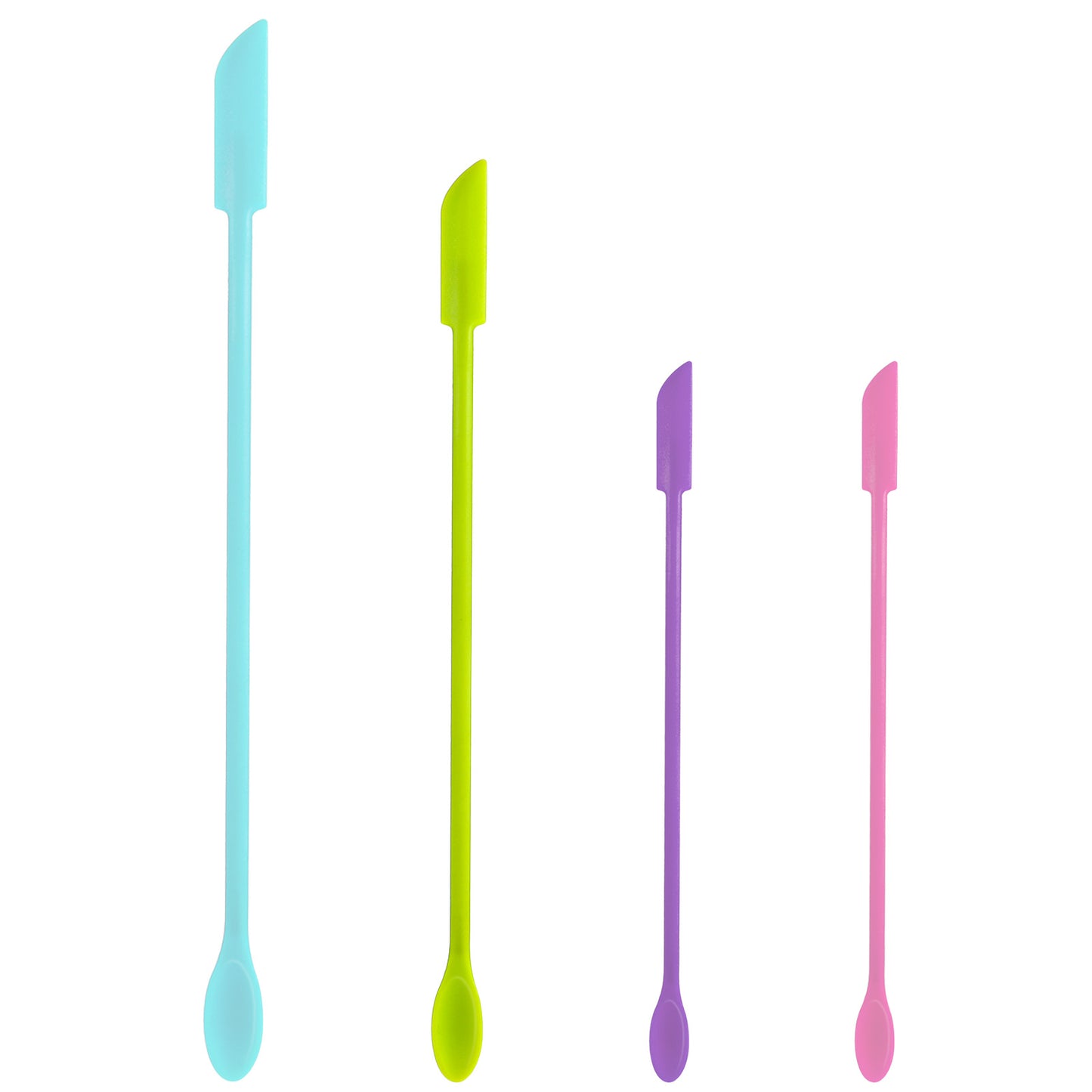 4PCS Mini Spatula Silicone Small Makeup Spatula Set Double-End, Heat Resistant Reusable Beauty Lotion Stirrer Skincare Spatula Tiny Spoon for Kitchen Cooking Cosmetic Jars Kitchen Bottles(Colorful)