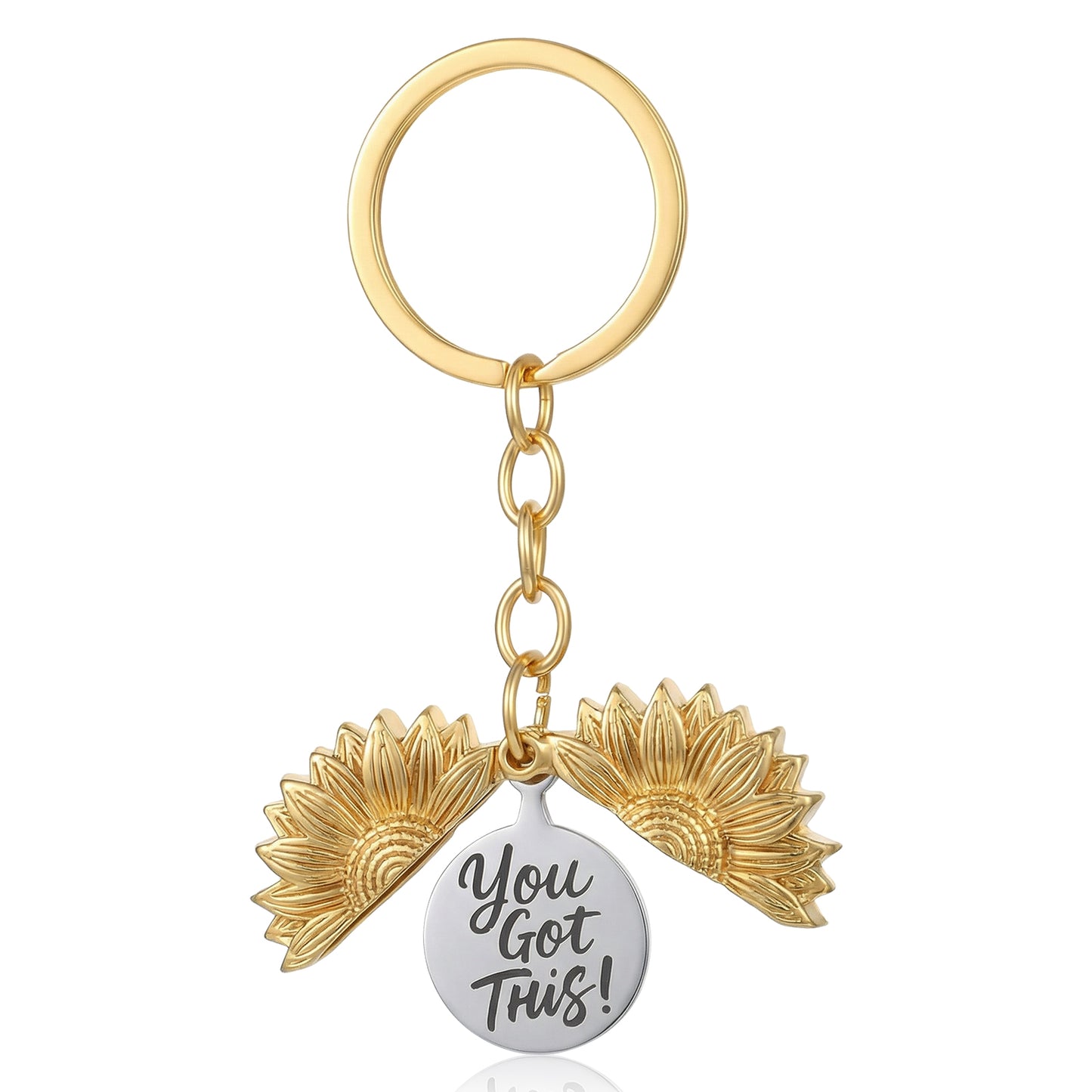 Tyqour You Got This Sunflower Keyring for Women Sunflower Key Chain Open Locket Motivational Inspirational Gifts for Women Encouragement Best Friend Birthday Gifts Flower Bags Charms