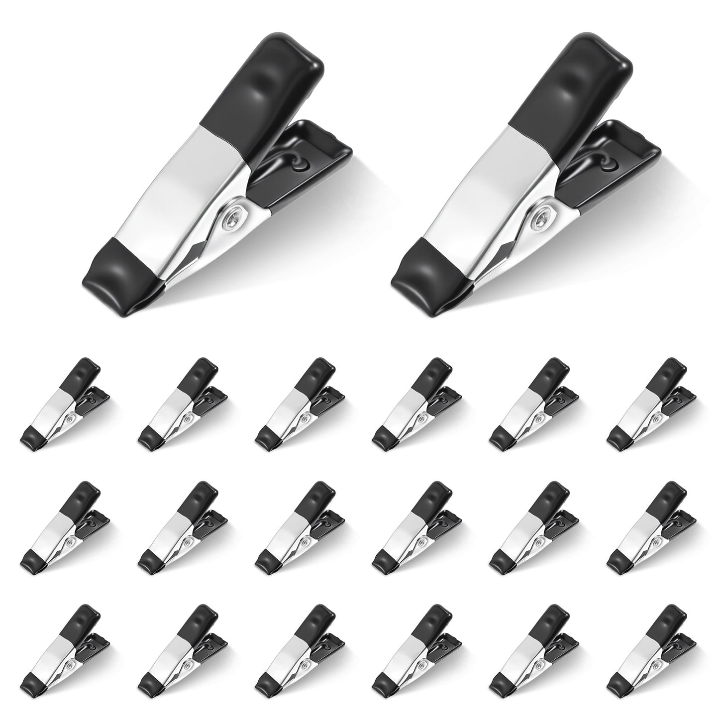 20 Pcs Small Clamps Garden Mini Spring Clamp Heavy Duty for Crafts Backdrop Warm House Metal Clips 3/4 Inch Jaw Opening for Woodworking Photography Home Decoration or Industrial Production, Black