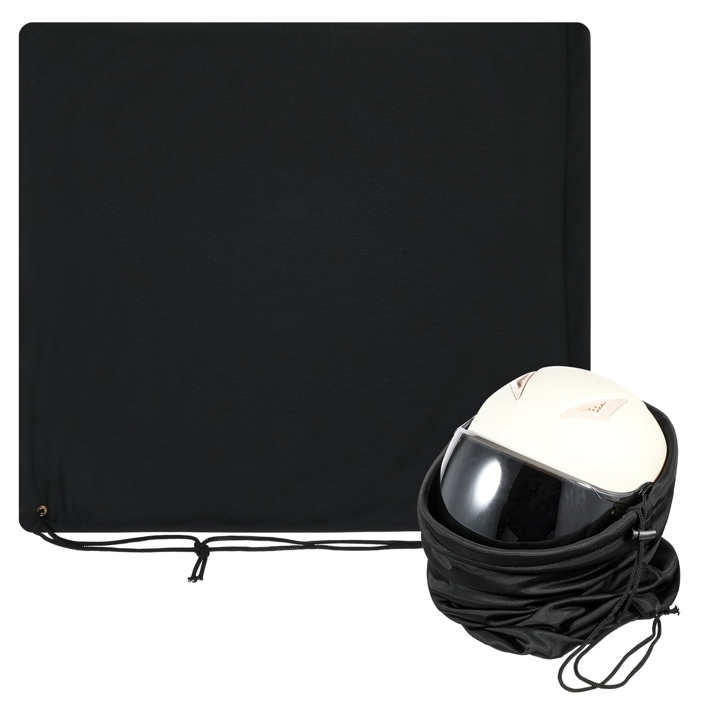 Black Motorcycle Helmet Bag Microfiber Lightweight Welding Motorcycle Helmet Storage Carrying Bags for Sport Riding Travel, with Drawstring Locking