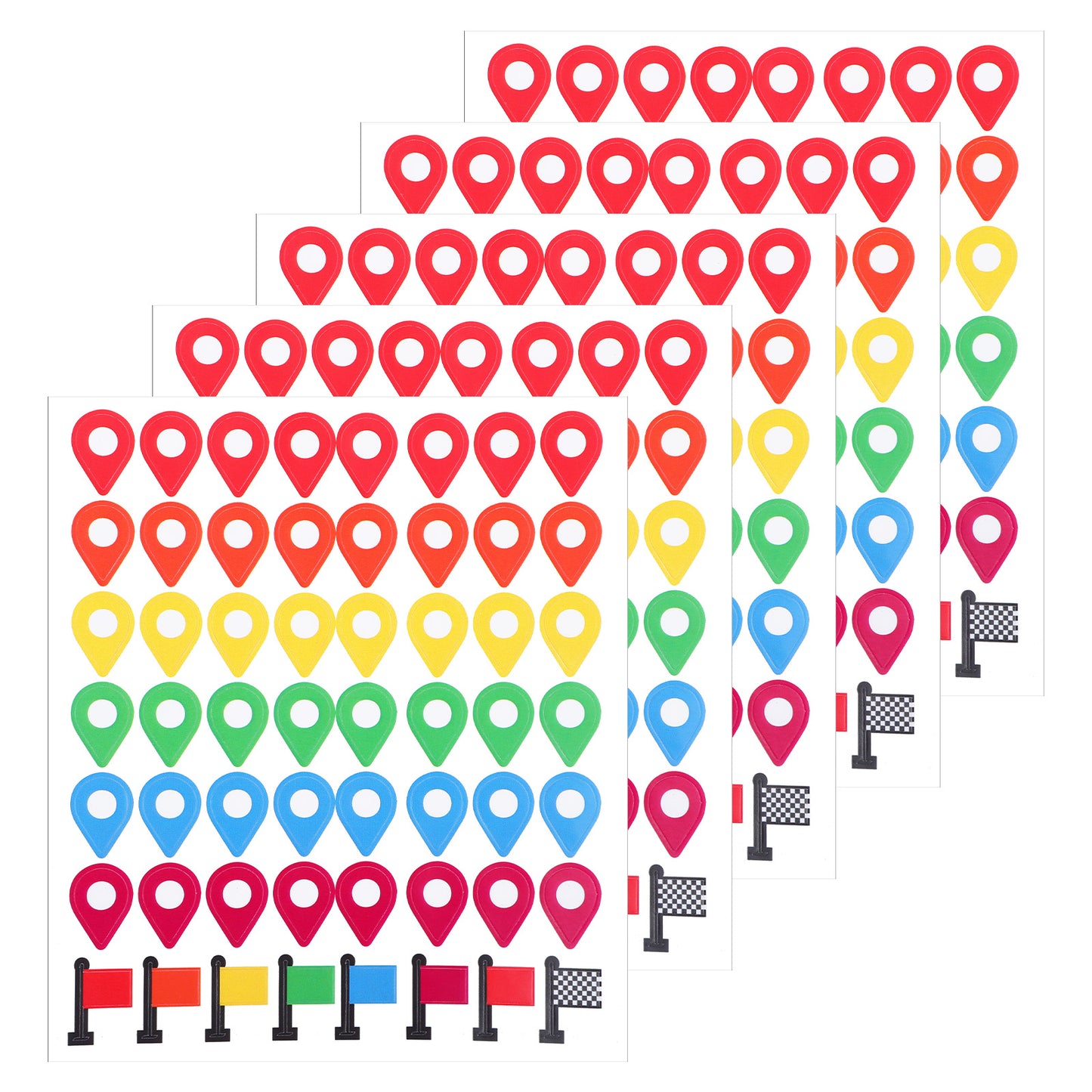 280 PCS Colorful Map Location Stickers Self Adhesive Peel and Stick Indicator Labels Map Pointer Stickers Camping Adventure Sites Sticker for Travel Planning Destinations Handmade Projects