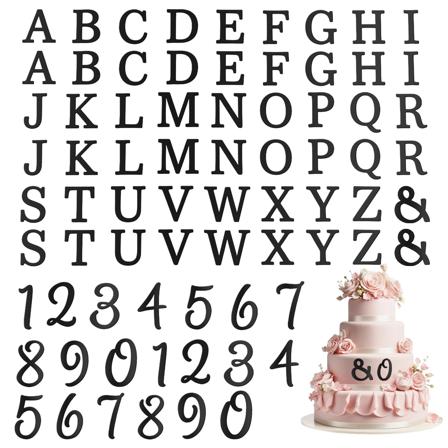 74 Pcs Custom Cake Topper Acrylic Cake Letters Personalized Cakes Topper